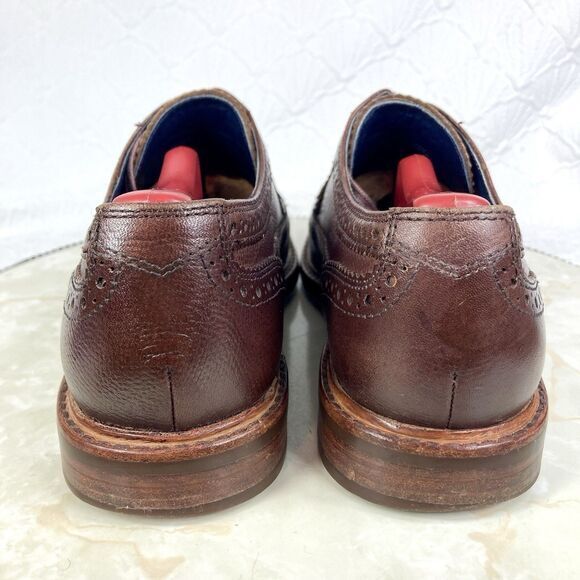 Cole Haan Shoes Mens Size 7.5 Brown Cooper Square Wingtip Oxford Dress Shoes - Picture 8 of 13